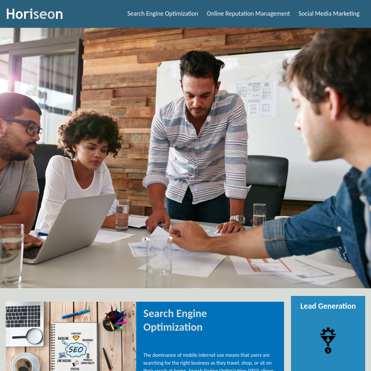 Horiseon website screen capture refactoring HTML and CSS challenge